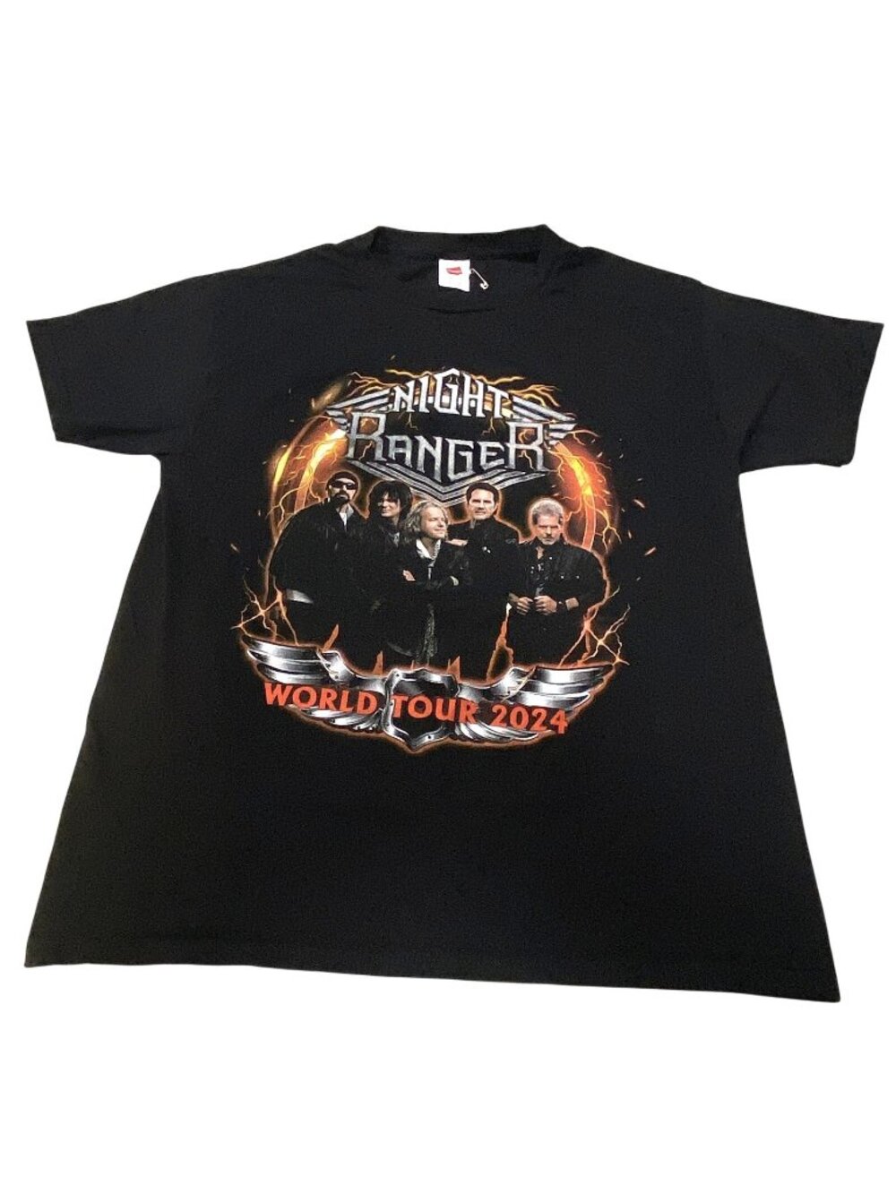 Night Ranger Men's Black M World Tour 2024 Band Hanes Graphic T-Shirt